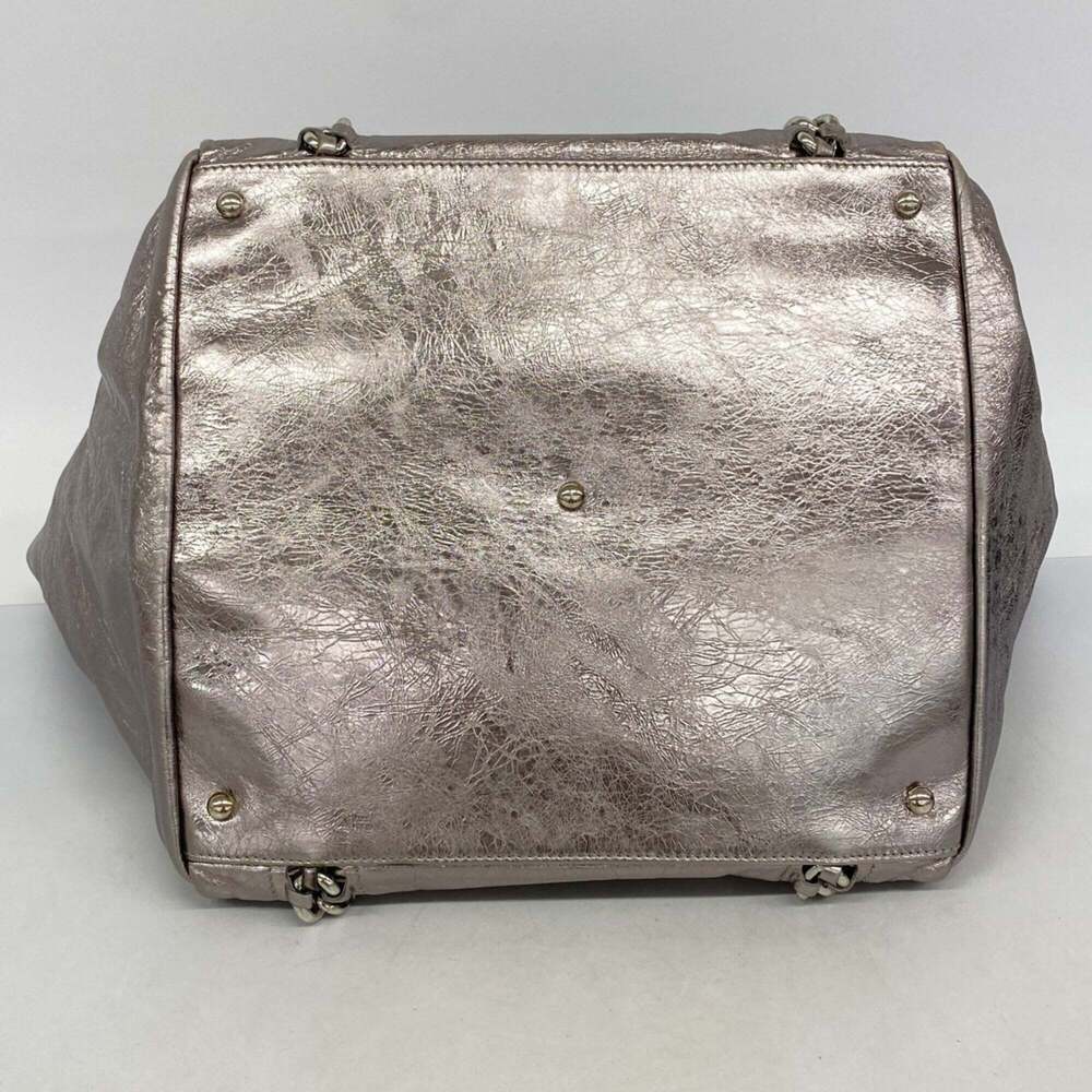 CHANEL Silver Leather Tote Bag - Picture 3 of 11